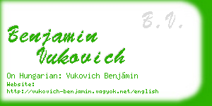 benjamin vukovich business card